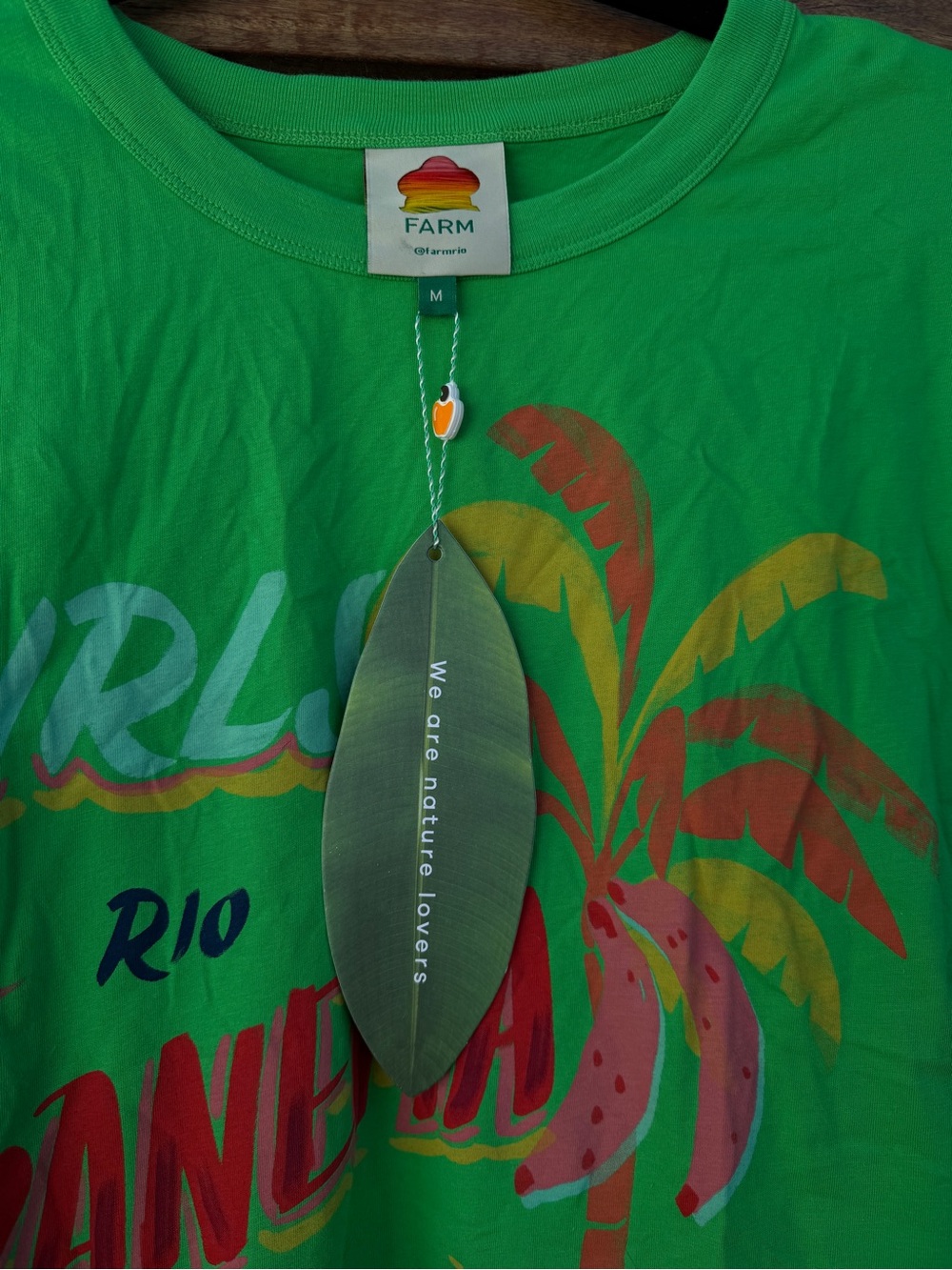 FARM Rio Ipanema Girl Muscle Tee, Green, Size L, NWT - Picture 2 of 3
